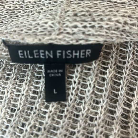 Eileen Fisher Open Knit Linen Waterfall Cardigan - Picture 9 of 10